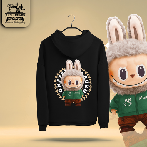 Black Labubu Monster Hoodie